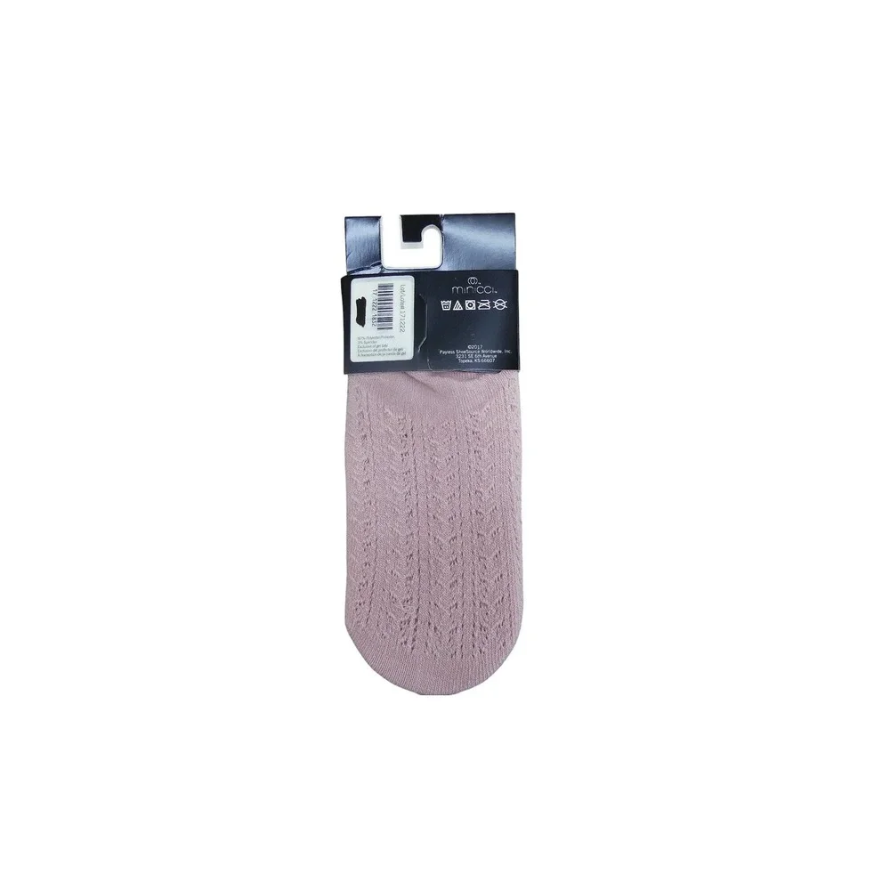 Minicci Foot Liner Women M/L Pink New Non-Slip Gel Tab Pointelle Knit Socks